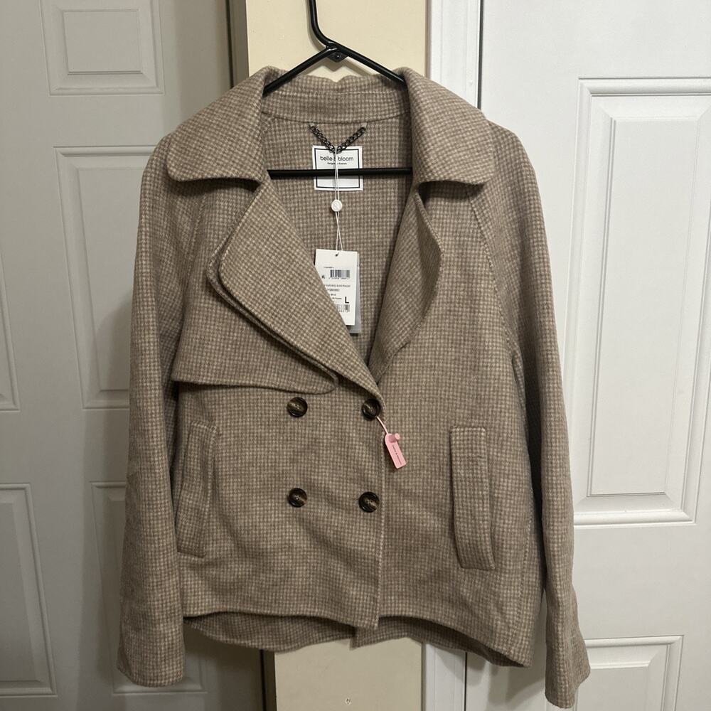 Bella And Bloom I’m Yours Wool-blend Peacoat. Womens Large. Beige